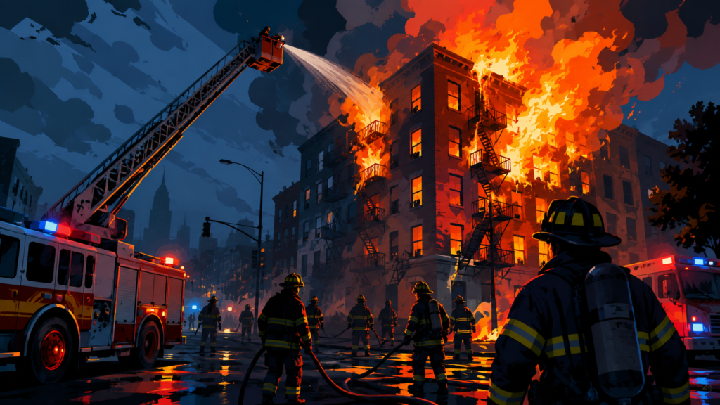 Large Fire Erupts in Queens Residential Building, Leaving Two Critically Injured