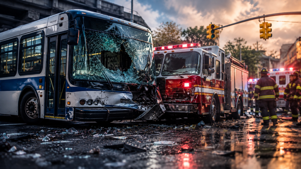 19 Injured After MTA Bus and FDNY Fire Truck Collide in the Bronx